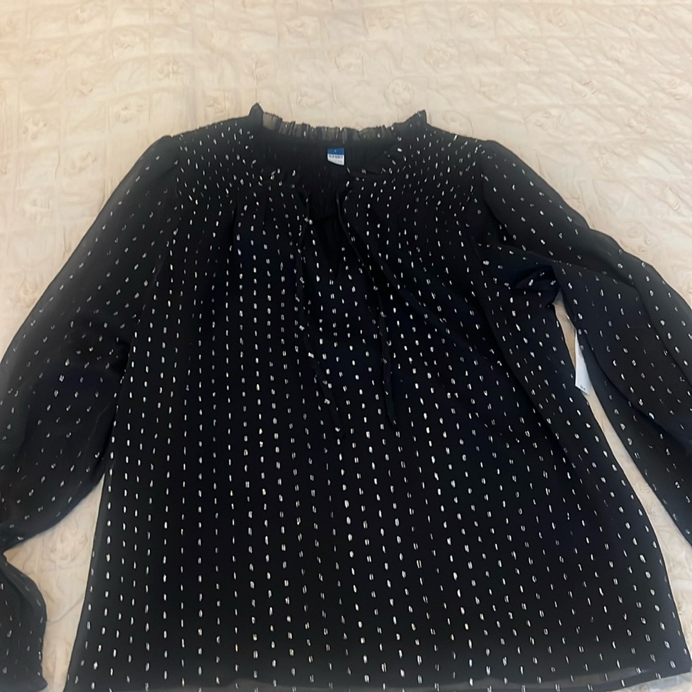 Old Navy Ruffle-Trim Clip-Dot Shine Top